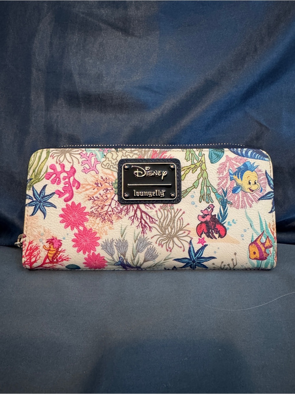 Loungefly Disney The Little Mermaid Floral Zip Wallet - Pink Blue Cream